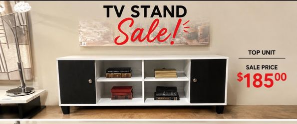 🖤 Modern White & Black TV Console / Storage Cabinet — $185