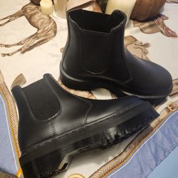 Vegan Leather Platform Doc Marten Chelsea Boots