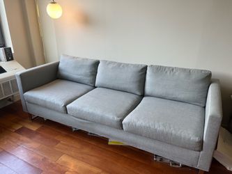 Thayer Coggin Designer Sofa, Modern Gray 3-Seater