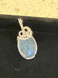 Blue Apatite Sterling Silver Pendant