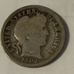 1902-O Barber Silver Dime