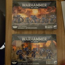 Warhammer 40K Space Marines Games Workshop  Jump Pack Intercessors Assault Intercessors.