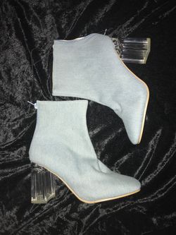 Denim heels