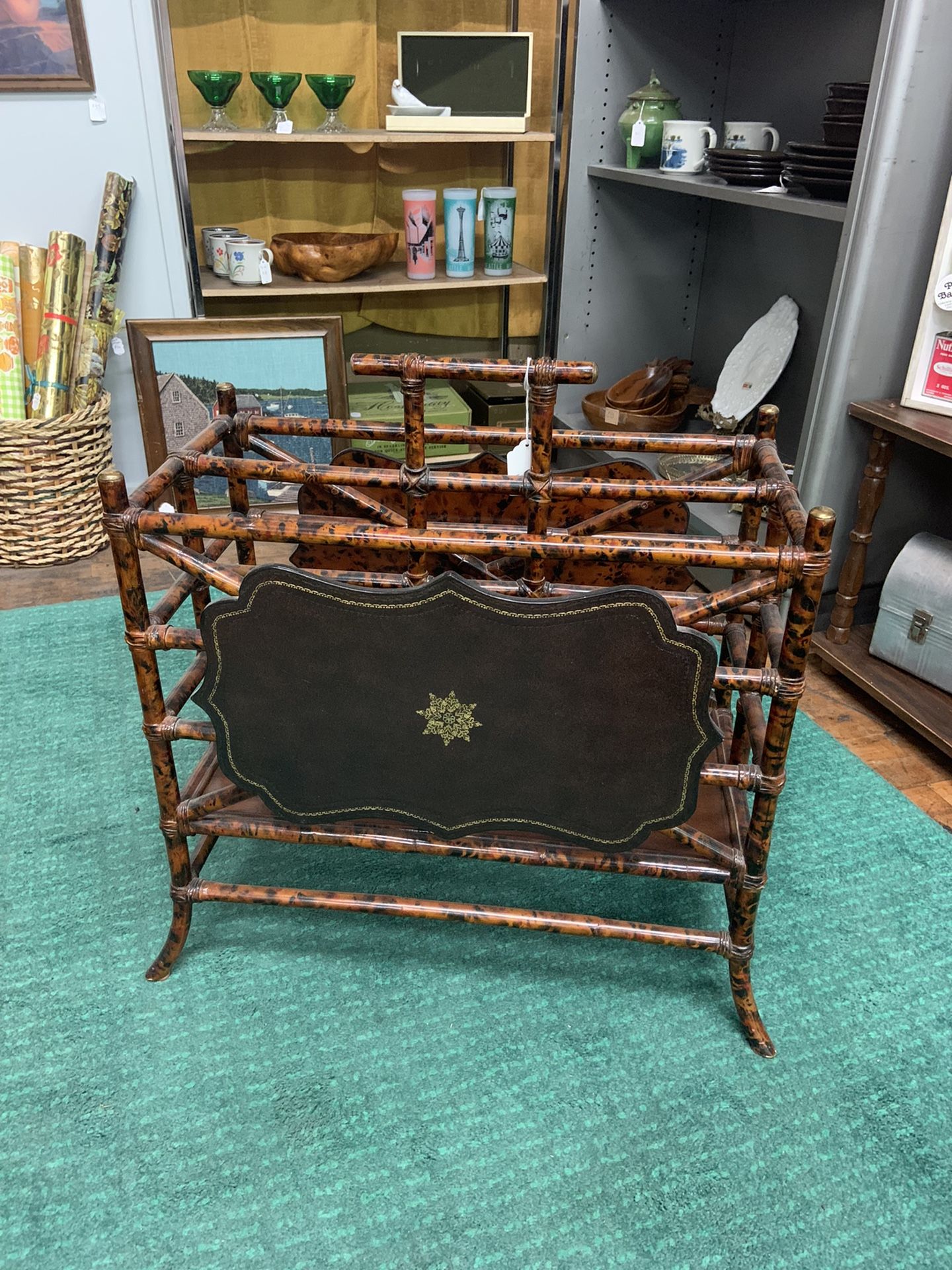 Vintage Maitland Smith Magazine Rack 