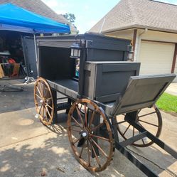 Handcrafted Funeral Wagon Hearse For Display/Prop