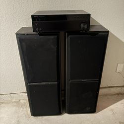 Vintage  Ken Wood Tower Speakers And Insignia Stereo Receiver Combo 