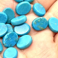 Lot Of 40 Oval Turquoise Beads 