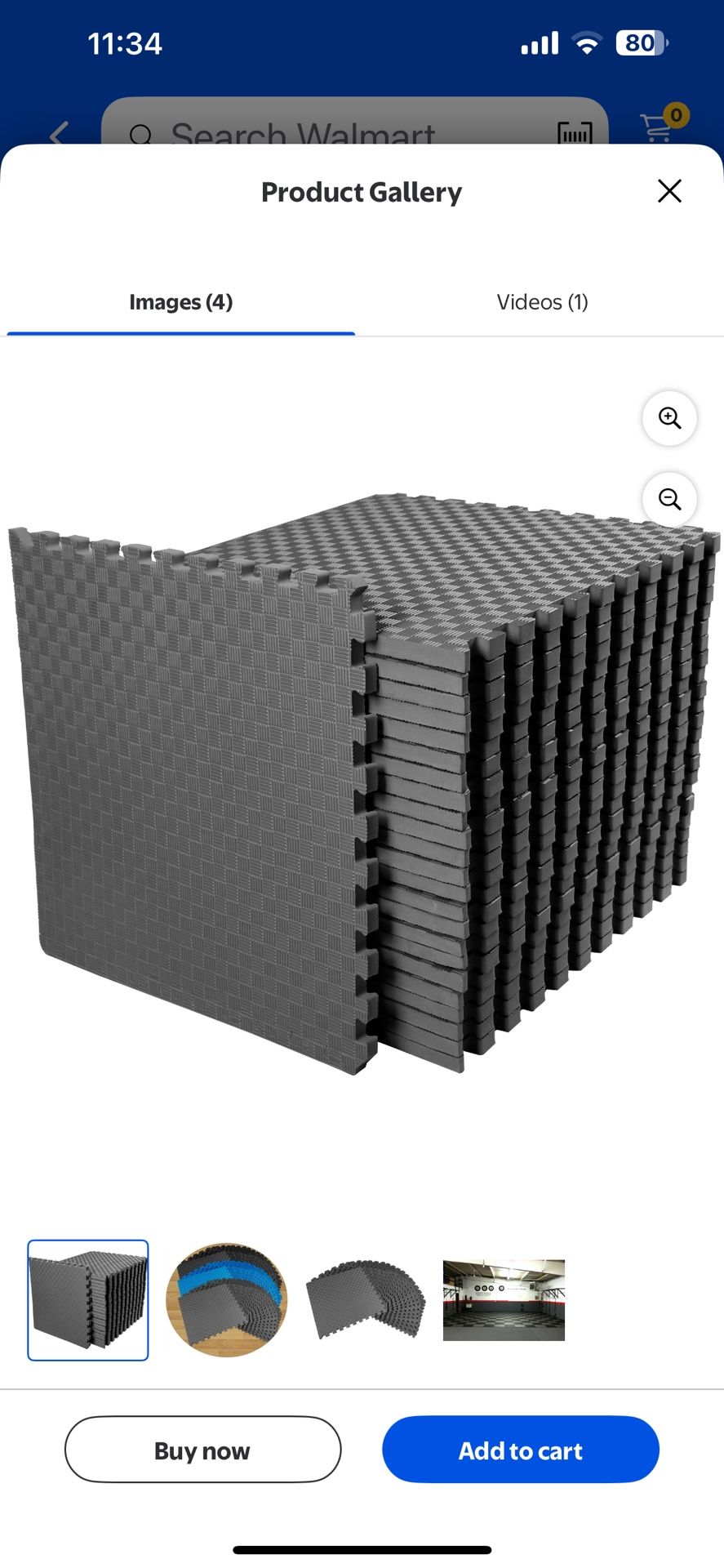 1" Thick Non-Slip EVA Foam 24" X 24" (2' X 2') 18 Interlocking Tiles Brand NEW IN BOX (Covers 72 square Feet)