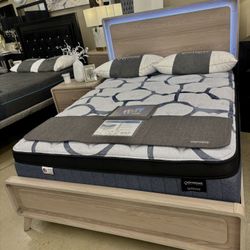 Queen Bedframe, Dresser, Mirror And Nightstand 