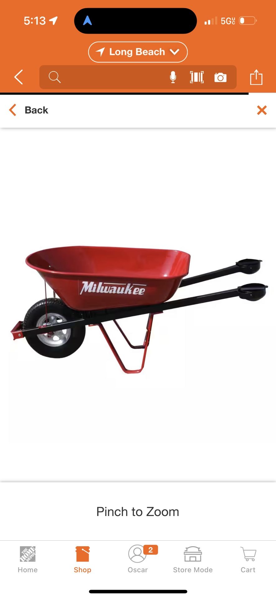 Milwaukee 6 cu. ft. Heavy Duty Pivot Handle Wheelbarrow