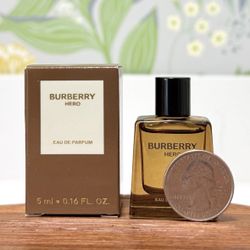 Burberry Hero For Men Eau de Parfum EDP MINI Splash Dabber 0.16oz 5ml New in Box