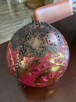 Lantern Moroccan style Magenta And Gold