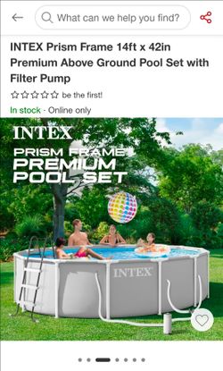 Intex Prism Frame 14Ft  x 42In Premium Above Ground Pool Set