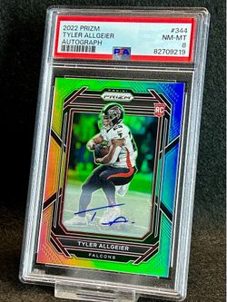 2022 Prizm 🔥 Tyler Allgeier 🔥 Rookie Auto Prizm PSA 8 NM-MT 💎 - Atlanta Falcons