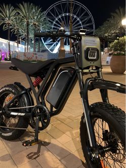 New - 52V 1500W Electric E-Moto Dirt E-Bike, 37-40mph 20x4.0 Kenda Fat Tire, 25ah Battery