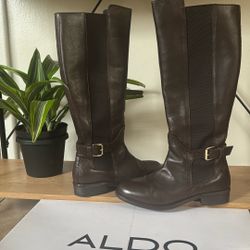 Aldo Marietta-97 Leather High Boots- Size 9