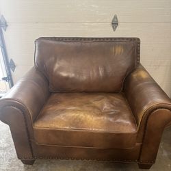 Brown Leather Couch 