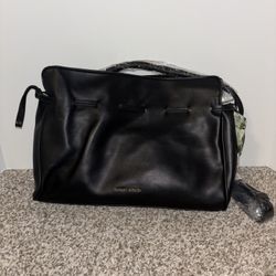 Brand New With Tags Badgley Mischka Black Vegan Leather Dumpling Purse