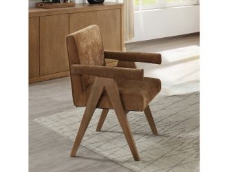 Zoey Chocolate/Oak Arm Chair (Set of 2)