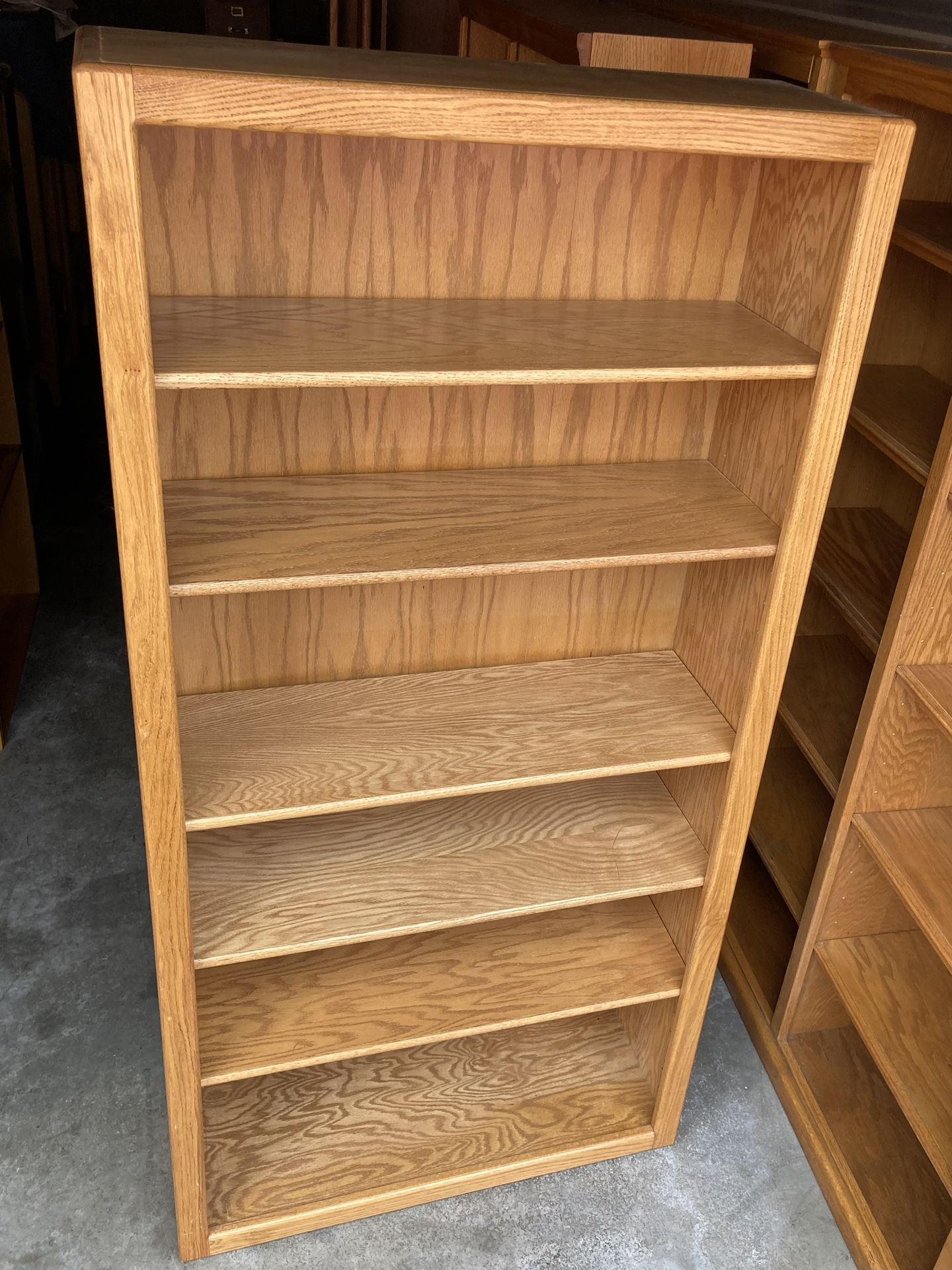 Classic Oak 6 Tier Bookcase Storage Display Shelving