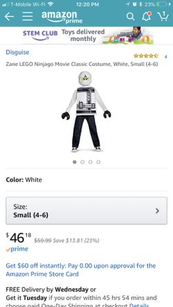Ninjago costume size 4/6