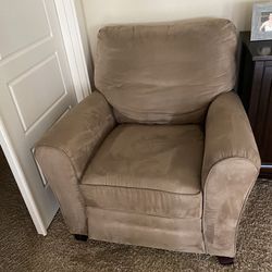 2 Suede Recliner Chairs 