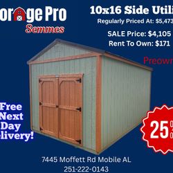 10x16 Side Utility Shed