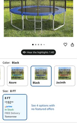 8FT 10FT 12FT 14 FT 15FT Trampoline with Safety Enclosure Net，Outdoor Trampoline with Basketball Hoop, Heavy Duty Jumping Mat and Spring Cover Padding