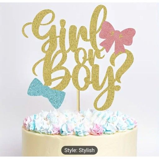 Shining Boy or Girl Cake Topper | Gender Reveal Cake Decor Topper Party Decor