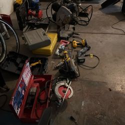 Multiple Power Tools,tile Saw And Air Compressor  