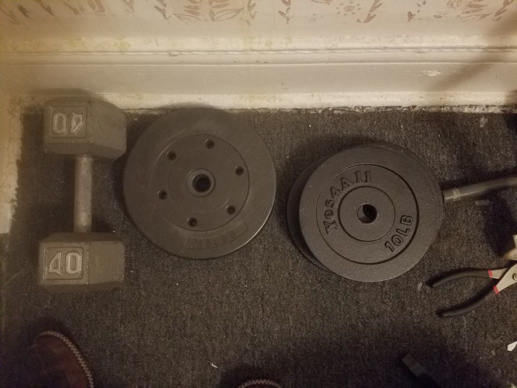 Weight plates and dumbell