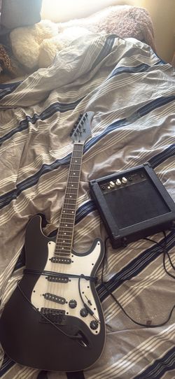 Black electric guitar