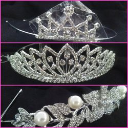 Tiaras with Lots of Bling, Hair combs, Crystal and Pearl Hair Pins !!