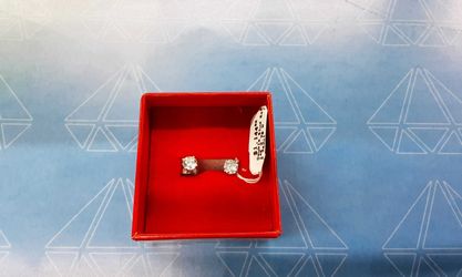 Double Stud Earring - White Gold 14k (.585) 0.7 grams