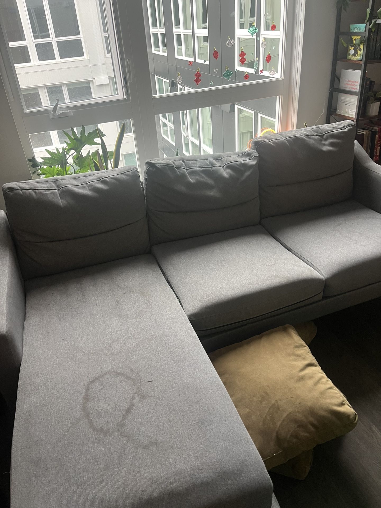 FREE grey 3-seater L Shaped Couch