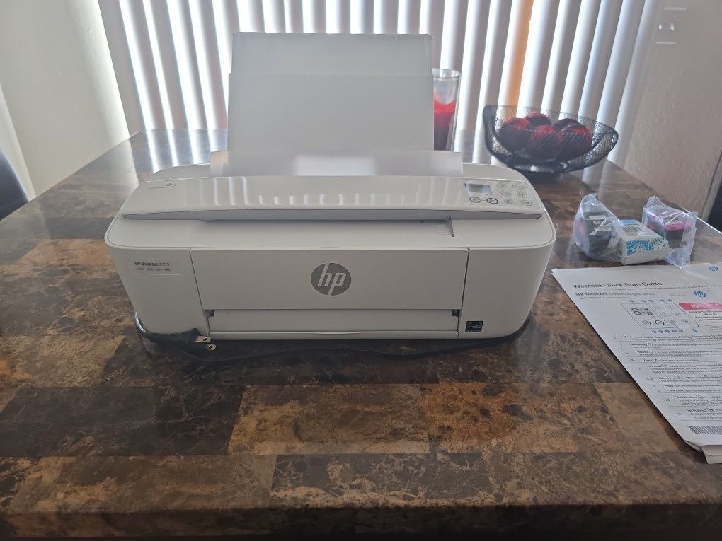 HP DeskJet 3700 All-in-One Wireless Inkjet Series Printer/Scanner - White $60 Worth New Ink