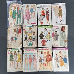 Lot 12 Vintage Women Sewing Patterns Dresses Blouses Pants Jumpsuits