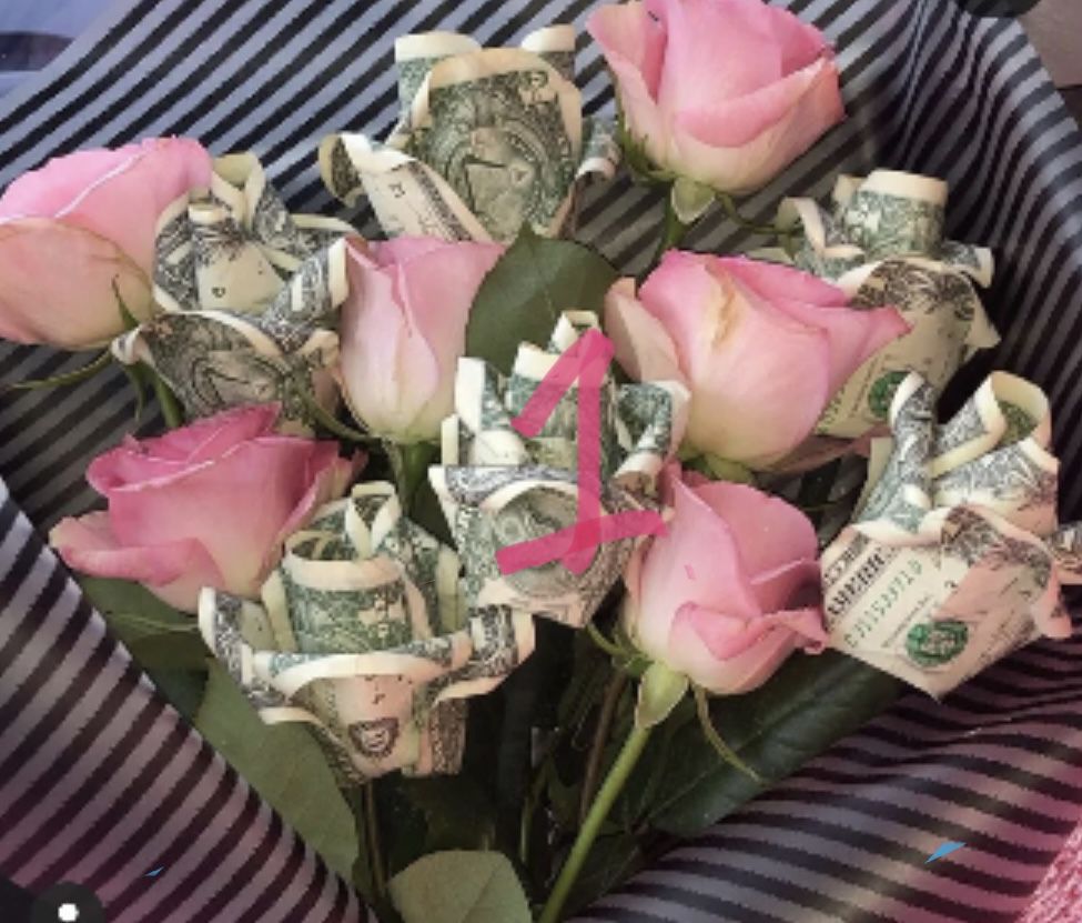 Bouquet of money and roses