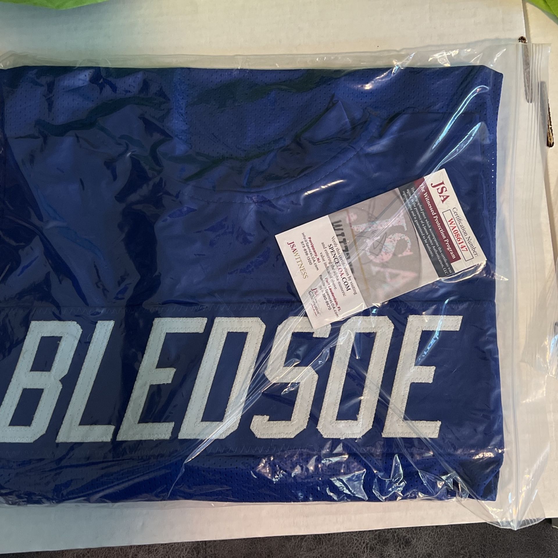 Drew Bledsoe New England Patriots Famed Quarterback Autographed Jersey 