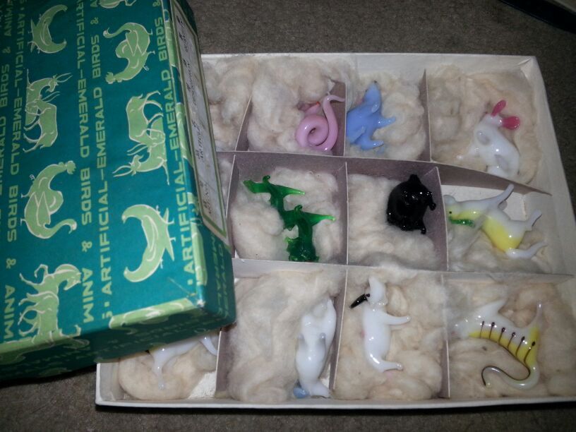 Vintage 1970's Chinese Zodiac Mini Glass Figures