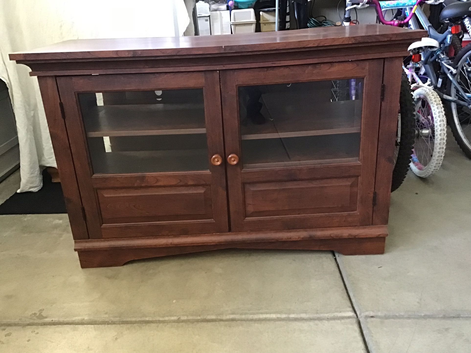 TV stand with glass