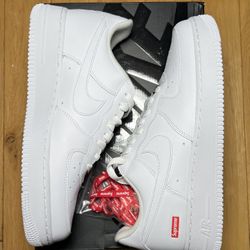 All White Nike Air Force 1 Supreme 9.5