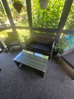 Matching wicker set