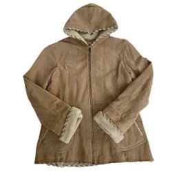 Wilsons Leather SUEDE coat W/hood