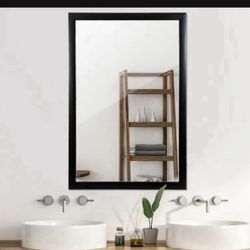 New- Rectangular Wall Mirror 24" × 36" Entryway, Black