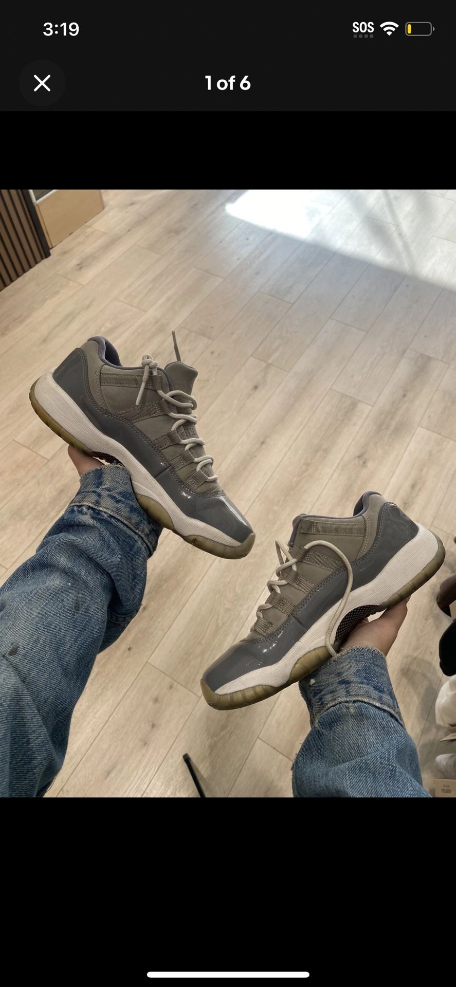 PREOWNED Jordan 11 Low Cool Grey Size 5.5Y