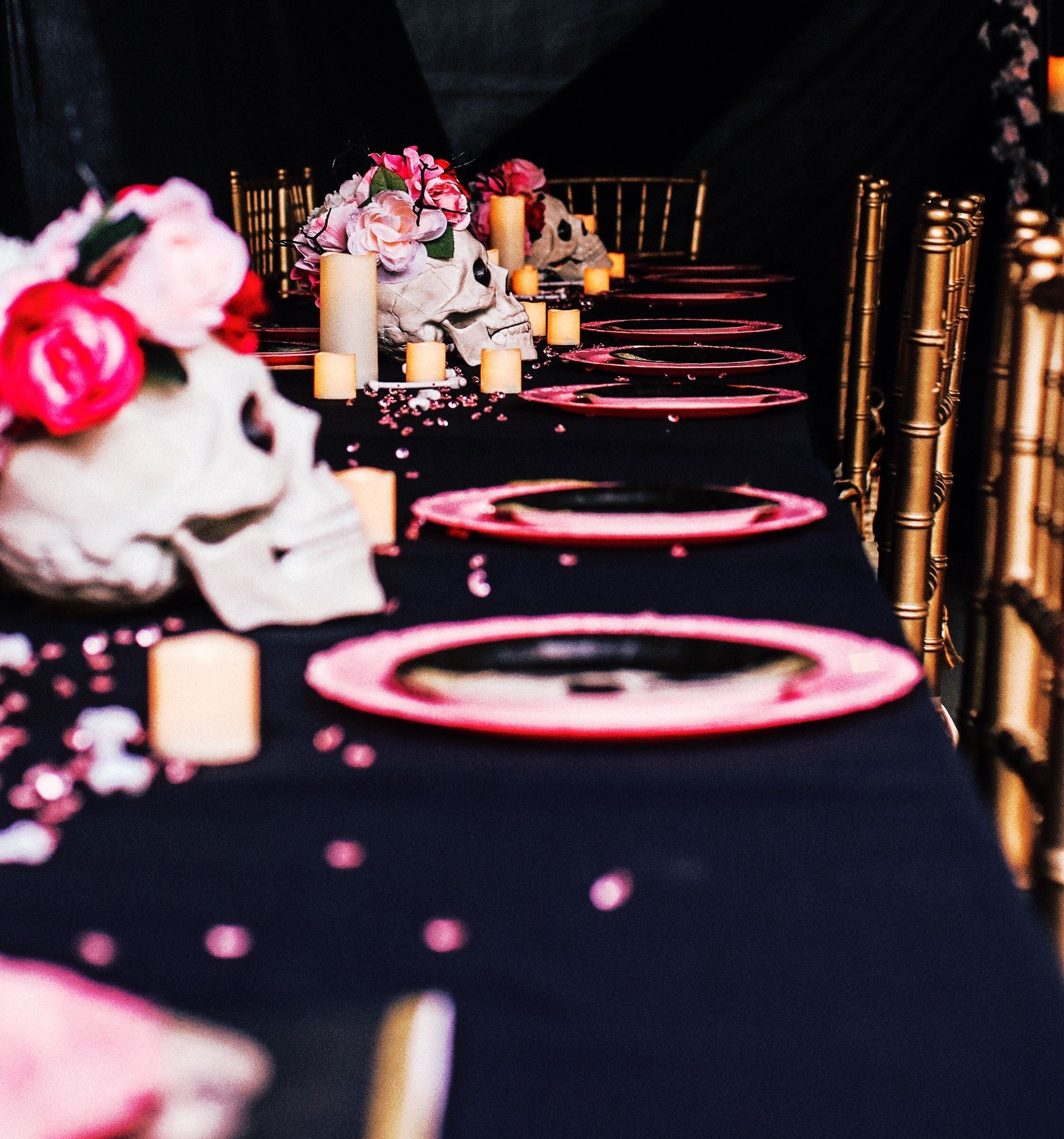 Skull Centerpieces Wedding Quince Goth