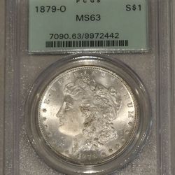 Slightly Toned 1879-O Morgan Silver Dollar PCGS MS-63