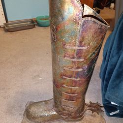Vintage metal cowboy Boot 