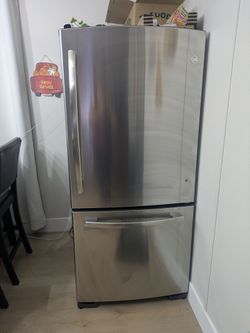 GE Bottom-Freezer Refrigerator with Ice Maker (Stainless Steel)